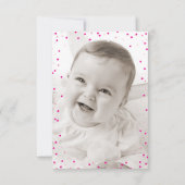 可愛いピンク色の風船紙吹雪 招待状 (裏面)