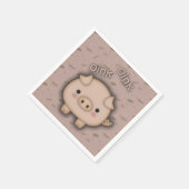 可愛いピンク豚オインピンク背景 スタンダードカクテルナプキン (角)