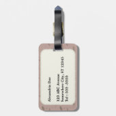 可愛いピンク豚オインピンク背景 ラゲッジタグ (裏面縦)