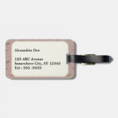 可愛いピンク豚オインピンク背景 ラゲッジタグ (裏面横)