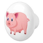 可愛いピンク豚デザインセラミックノブ セラミックノブ (右)