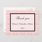 可愛いピンク豚顔パターンおもしろい結婚の有難うござう ポストカード (正面/裏面)