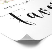 可愛いピンク象の赤ちゃんシャワーお気に入りサインポスター ポスター (角)