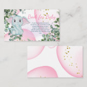 可愛いピンク象サファティベビー エンクロージャーカード (正面/裏面)