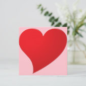 可愛いピンク赤の大きなハートモダンバレンタインデーのカード (スタンド正面)