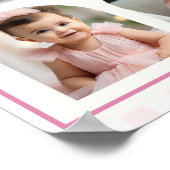 可愛いピンク間抜けグース初年度フォトマイルストーン ポスター (角)