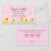 可愛いピンク黄色のラバーアヒル赤ちゃんシャワー エンクロージャーカード (正面/裏面)