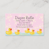 可愛いピンク黄色のラバーアヒル赤ちゃんシャワー エンクロージャーカード (正面)