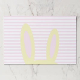 可愛いピンク&イエローバニーイヤー |ストライプのランチョンマット ペーパーパッド
