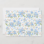 可愛いピンク&ブルーのフローラ固定パーソナライズされた型 サンキューカード (裏面)