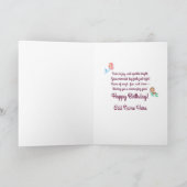 可愛いピンク&ブルーの人魚誕生日カード カード (内部)