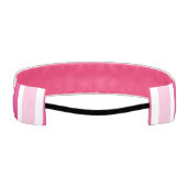 可愛いピンク&ホワイトのストライプ アスレチックヘッドバンド (裏面)