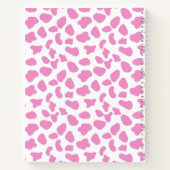 可愛いピンク&ホワイト牛プリントパーソナライズされた手帳 ノートブック (裏面)