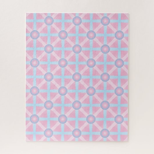 可愛いピンク、紫、ライトブルー ジグソーパズル (縦)