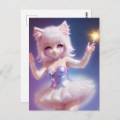 可愛いピンクAIが猫バレエダンサーを生み出した ポストカード (正面/裏面)