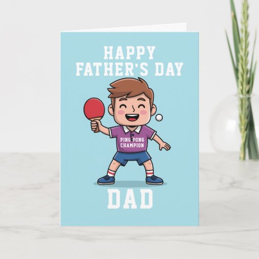 可愛いピンポン王者お父さんのデイカード カード (正面)