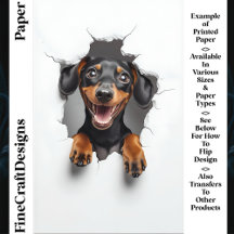 可愛いピーキングダックスシャンドドッグパピーCN8クラフト紙