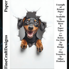 可愛いピーキングダックスシャンドドッグパピーCN8クラフト紙