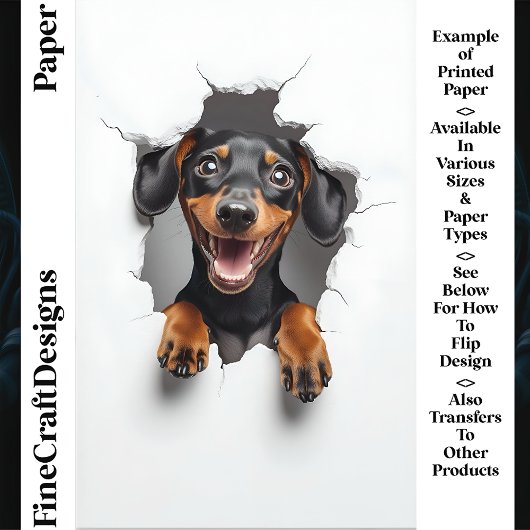 可愛いピーキングダックスシャンドドッグパピーCN8クラフト紙