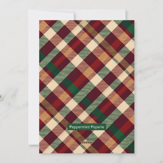 可愛いピーキングマウスホリー&ベリークリスマスすてき シーズンカード (裏面)