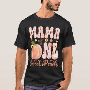 可愛いピーチちゃん1歳のバースデーパーティーのママ Tシャツ