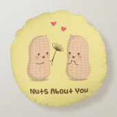 可愛いピーナッツのナッツあなたについて愛のユーモア ラウンドクッション (裏面)