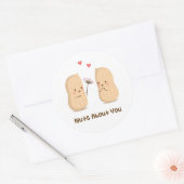 可愛いピーナッツのナッツあなたについて愛のユーモア ラウンドシール (封筒)