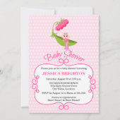 可愛いピーポッドブラウンアイズベビーシャワー 招待状 (正面)