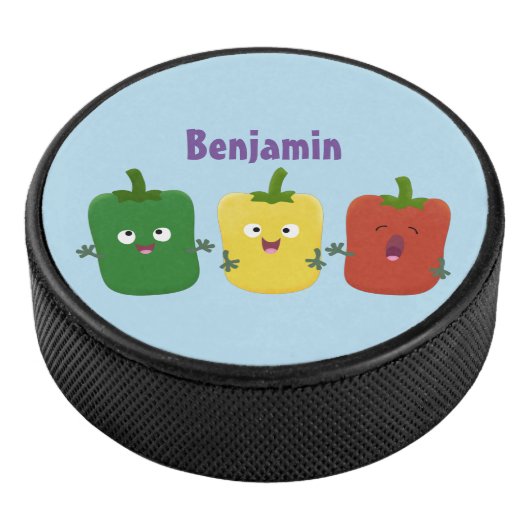 可愛いピーマン唐辛子カプシウムトリオ歌唱漫画 アイスホッケーパック (3/4)