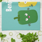 可愛いピーマン唐辛子カプシウムトリオ歌唱漫画 キッチンタオル (折り畳み)