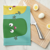 可愛いピーマン唐辛子カプシウムトリオ歌唱漫画 キッチンタオル (四つ折り)