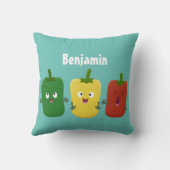 可愛いピーマン唐辛子カプシウムトリオ歌唱漫画 クッション (裏面)