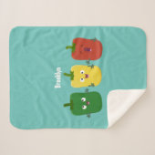 可愛いピーマン唐辛子カプシウムトリオ歌唱漫画 シェルパブランケット (正面(横))