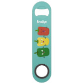 可愛いピーマン唐辛子カプシウムトリオ歌唱漫画 スピード栓抜き (正面)