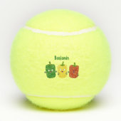 可愛いピーマン唐辛子カプシウムトリオ歌唱漫画 テニスボール (裏面)