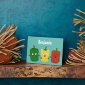 可愛いピーマン唐辛子カプシウムトリオ歌唱漫画 フォトプラーク (側面)