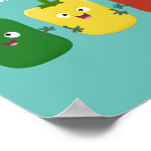 可愛いピーマン唐辛子カプシウムトリオ歌唱漫画 ポスター (角)