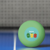 可愛いピーマン唐辛子カプシウムトリオ歌唱漫画 卓球ボール (ネット)