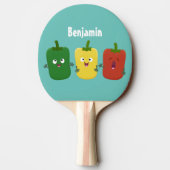 可愛いピーマン唐辛子カプシウムトリオ歌唱漫画 卓球ラケット (裏面)