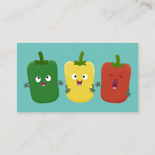 可愛いピーマン唐辛子カプシウムトリオ歌唱漫画 名刺 (裏面)