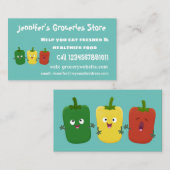 可愛いピーマン唐辛子カプシウムトリオ歌唱漫画 名刺 (正面/裏面)