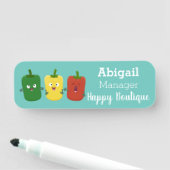 可愛いピーマン唐辛子カプシウムトリオ歌唱漫画 名札 (インサイチュ)