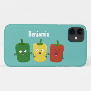 可愛いピーマン唐辛子カプシウムトリオ歌唱漫画 iPhone 11 ケース