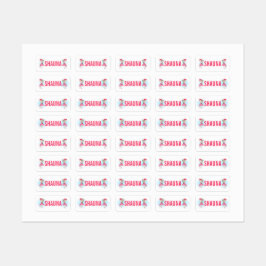 可愛いファッションガールとパグ ラベル