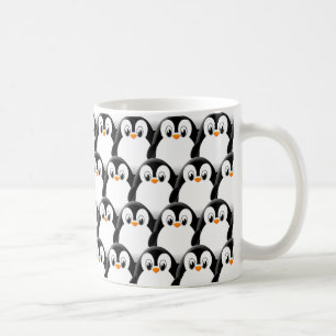 可愛いファットペンギンオールオーバープリント柄 コーヒーマグカップ