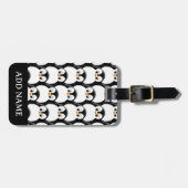 可愛いファットペンギンオールオーバープリント柄 ラゲッジタグ (正面横)