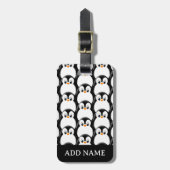 可愛いファットペンギンオールオーバープリント柄 ラゲッジタグ (正面縦)