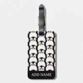 可愛いファットペンギンオールオーバープリント柄 ラゲッジタグ (裏面縦)