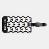 可愛いファットペンギンオールオーバープリント柄 ラゲッジタグ (裏面横)