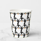 可愛いファットペンギンオールオーバープリント柄 紙コップ (裏面)